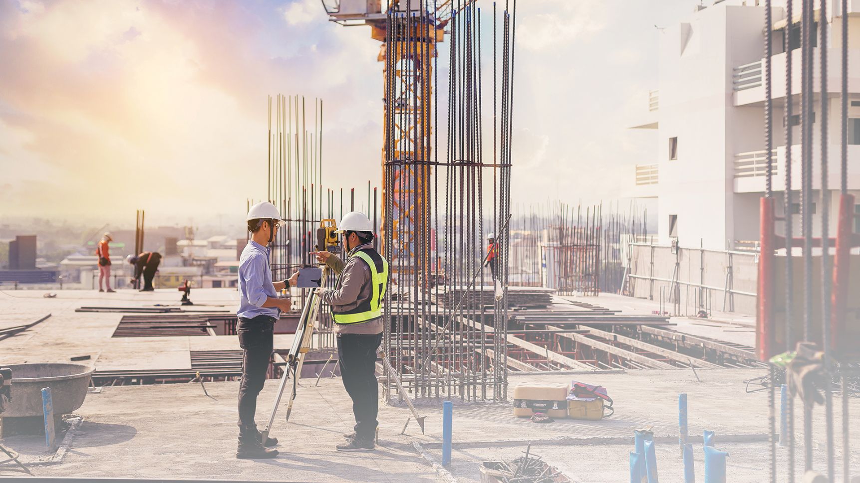 Workers on roof