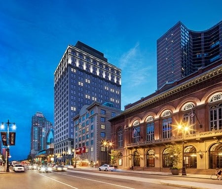 exterior of the atlantic in the evening