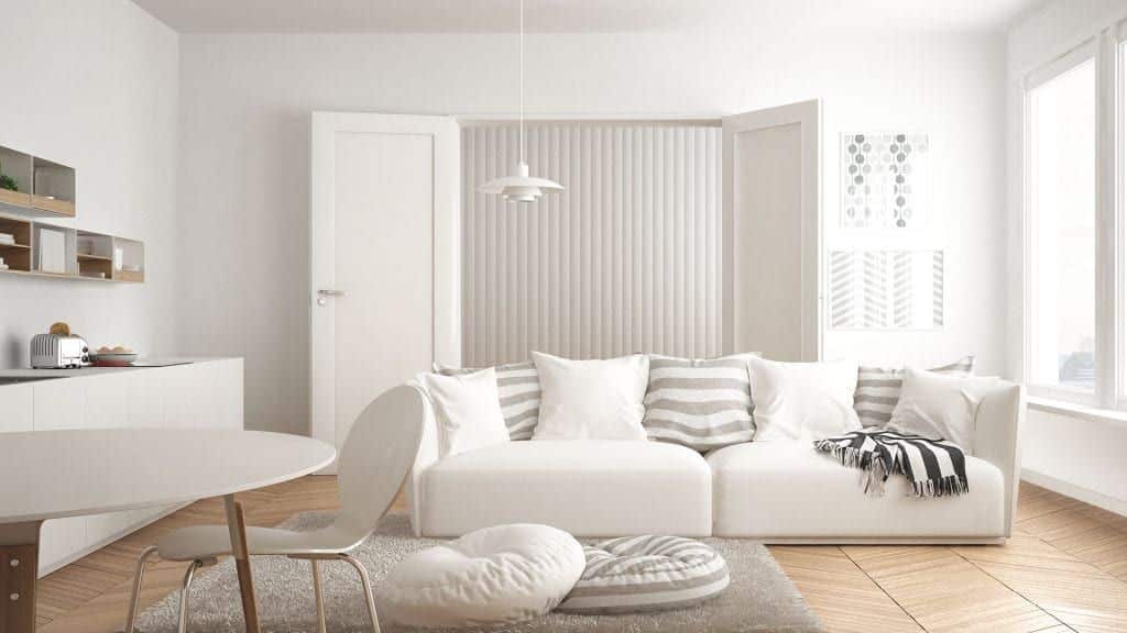 White modern living room space