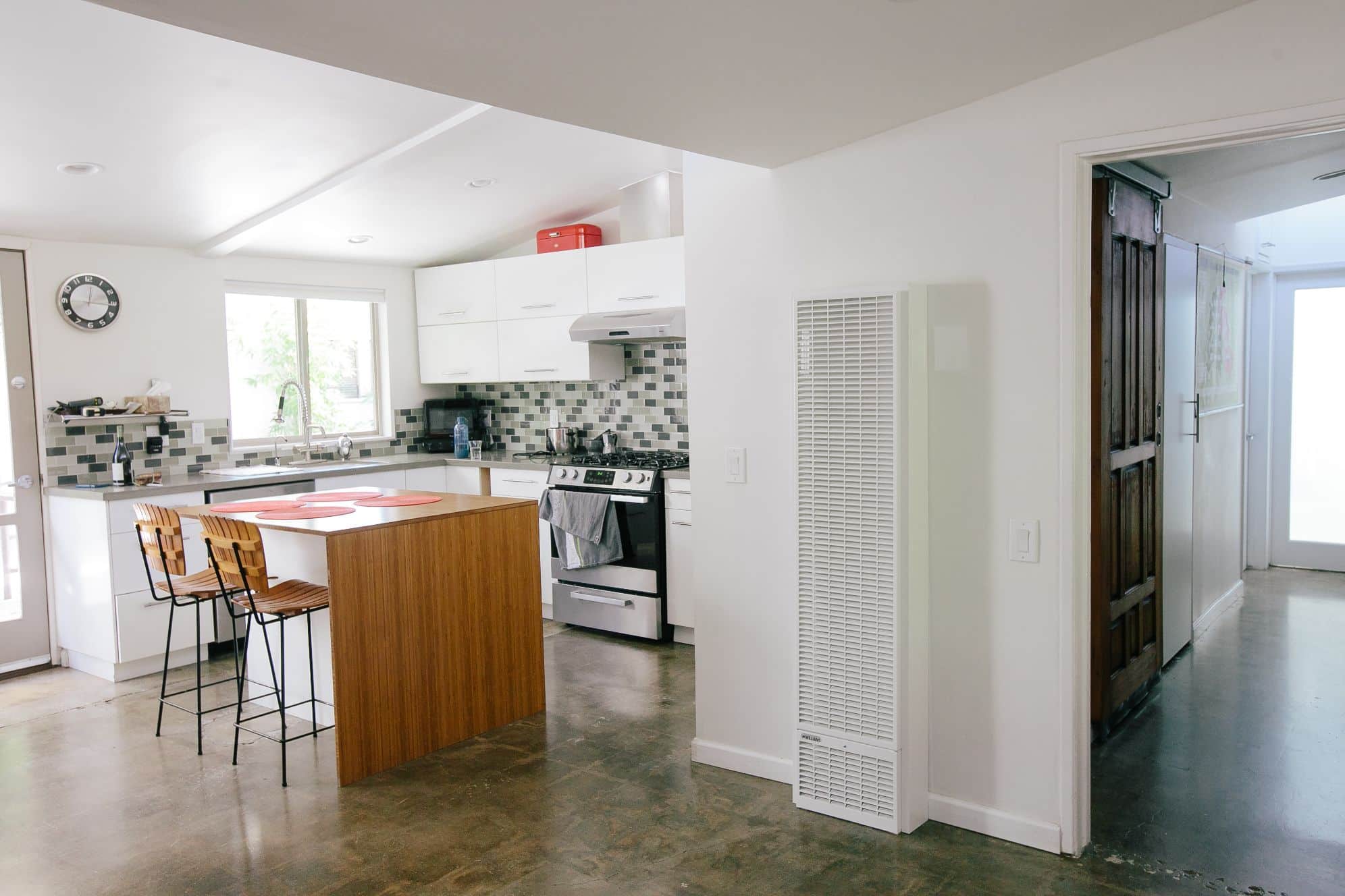 Espacio habitable con unidad de calefacción
